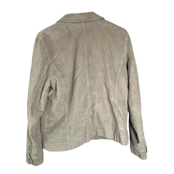 LL Bean Womens Tan chore coat Jacket Size Medium Blazer Petite Tan brown cropped - Picture 10 of 12